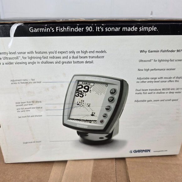 GARMIN Fishfinder Depth Finder 90 Marine Boat Sonar NOB - Picture 15 of 16